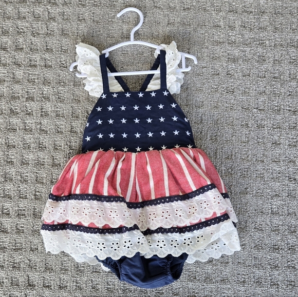 Bums and Roses Other - USA Tiered Ruffle Dress
